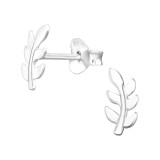 Laser Cut Leaf - 925 Sterling Silver Simple Stud Earrings SD45858