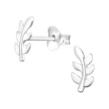 Laser Cut Leaf - 925 Sterling Silver Simple Stud Earrings SD45858