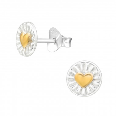 Heart - 925 Sterling Silver Simple Stud Earrings SD45919