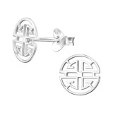 Geometric - 925 Sterling Silver Simple Stud Earrings SD45963