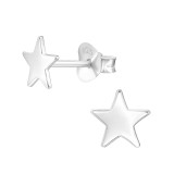 Star - 925 Sterling Silver Simple Stud Earrings SD46175