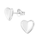 Folded Heart - 925 Sterling Silver Simple Stud Earrings SD46187