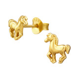 Horse - 925 Sterling Silver Simple Stud Earrings SD46664