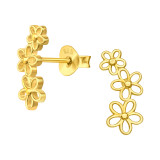 Flowers - 925 Sterling Silver Simple Stud Earrings SD46667