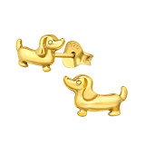 Dachshund - 925 Sterling Silver Simple Stud Earrings SD46671