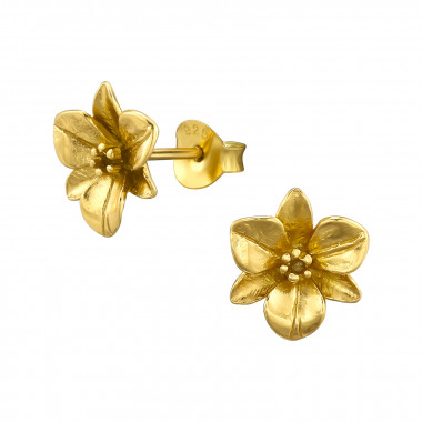 Flower - 925 Sterling Silver Simple Stud Earrings SD46674