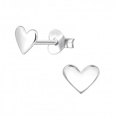 Heart - 925 Sterling Silver Simple Stud Earrings SD46676