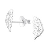 Leaf - 925 Sterling Silver Simple Stud Earrings SD46939