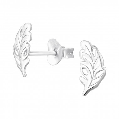 Leaf - 925 Sterling Silver Simple Stud Earrings SD46939