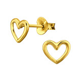 Heart - 925 Sterling Silver Simple Stud Earrings SD47543