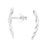 Twisted - 925 Sterling Silver Simple Stud Earrings SD47659