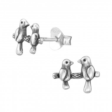 Birds - 925 Sterling Silver Simple Stud Earrings SD47854