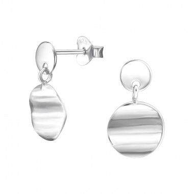 Circles Dangling - 925 Sterling Silver Simple Stud Earrings SD48014