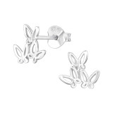 3 Butterflies - 925 Sterling Silver Simple Stud Earrings SD48429