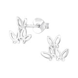 3 Butterflies - 925 Sterling Silver Simple Stud Earrings SD48429