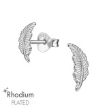Feather - 925 Sterling Silver Simple Stud Earrings SD48500