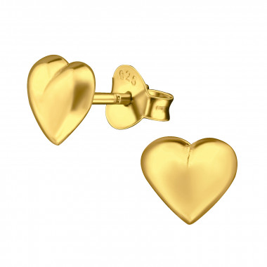 Heart - 925 Sterling Silver Simple Stud Earrings SD48510