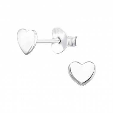 Heart - 925 Sterling Silver Simple Stud Earrings SD48888
