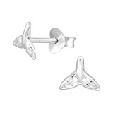 Whale's Tail - 925 Sterling Silver Simple Stud Earrings SD49124