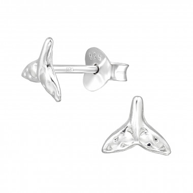 Whale's Tail - 925 Sterling Silver Simple Stud Earrings SD49124