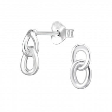 Chain Link - 925 Sterling Silver Simple Stud Earrings SD49162