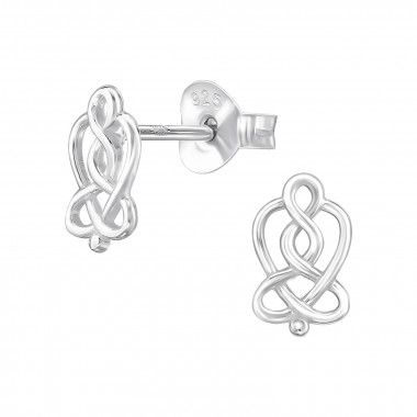 Celtic Symbol - 925 Sterling Silver Simple Stud Earrings SD49198