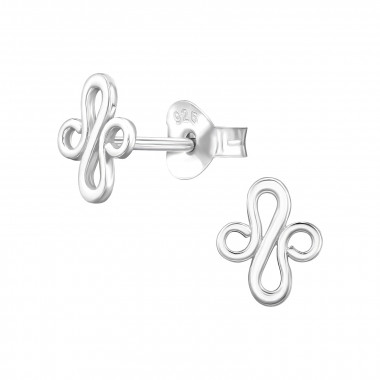 Coil - 925 Sterling Silver Simple Stud Earrings SD49202