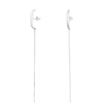 Curved Bar - 925 Sterling Silver Simple Stud Earrings SD49208