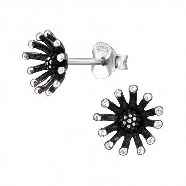 Flower - 925 Sterling Silver Simple Stud Earrings SD49289