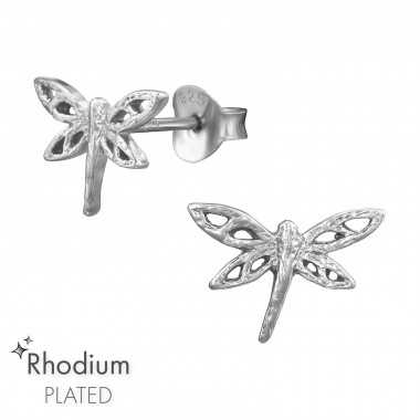 Dragonfly - 925 Sterling Silver Simple Stud Earrings SD9835