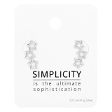 Triple Star - 925 Sterling Silver Stud Earring Sets  SD49014