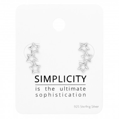 Triple Star - 925 Sterling Silver Stud Earring Sets  SD49014