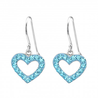 Heart - 925 Sterling Silver Earrings with Crystal SD13862