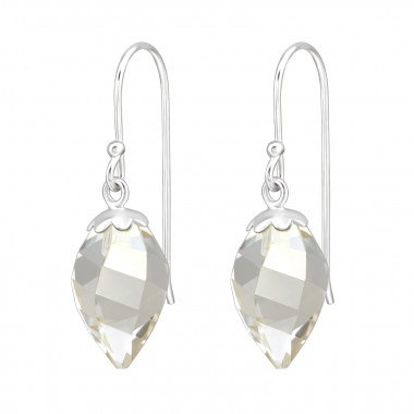 Tear Drop - 925 Sterling Silver Earrings with Crystal SD47497