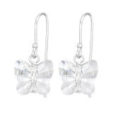 Butterfly - 925 Sterling Silver Earrings with Crystal SD47619