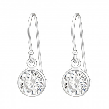 Round - 925 Sterling Silver Earrings with CZ SD18002