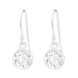 Round - 925 Sterling Silver Earrings with CZ SD18002