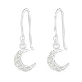 Moon - 925 Sterling Silver Earrings with CZ SD26637