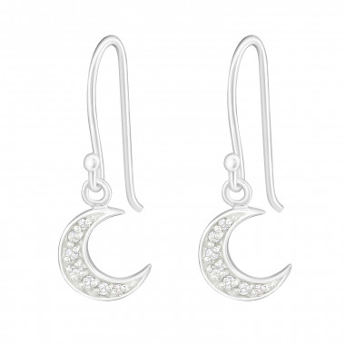 Moon - 925 Sterling Silver Earrings with CZ SD26637