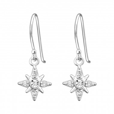 Northern Star - 925 Sterling Silver Earrings with CZ SD44314