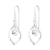 Geometric - 925 Sterling Silver Earrings with CZ SD45978