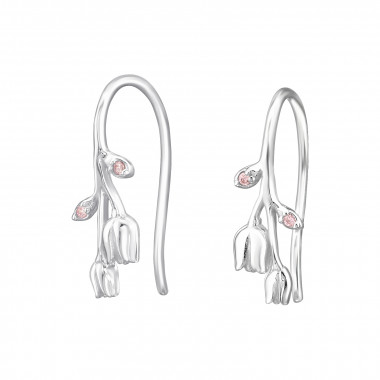 Tulip - 925 Sterling Silver Earrings with CZ SD49210