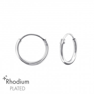 Classic - 925 Sterling Silver Hoop Earrings SD18218