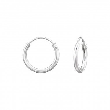 Classic - 925 Sterling Silver Hoop Earrings SD18224