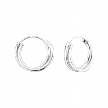 12mm Twist - 925 Sterling Silver Hoop Earrings SD21804