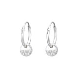 Disk - 925 Sterling Silver Hoop Earrings SD41267