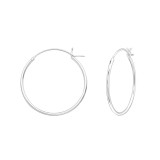 25mm - 925 Sterling Silver Hoop Earrings SD43245