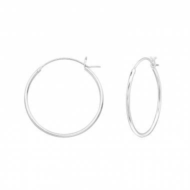 25mm - 925 Sterling Silver Hoop Earrings SD43245