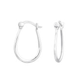 French Lock - 925 Sterling Silver Hoop Earrings SD47532