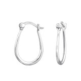 French Lock - 925 Sterling Silver Hoop Earrings SD47532